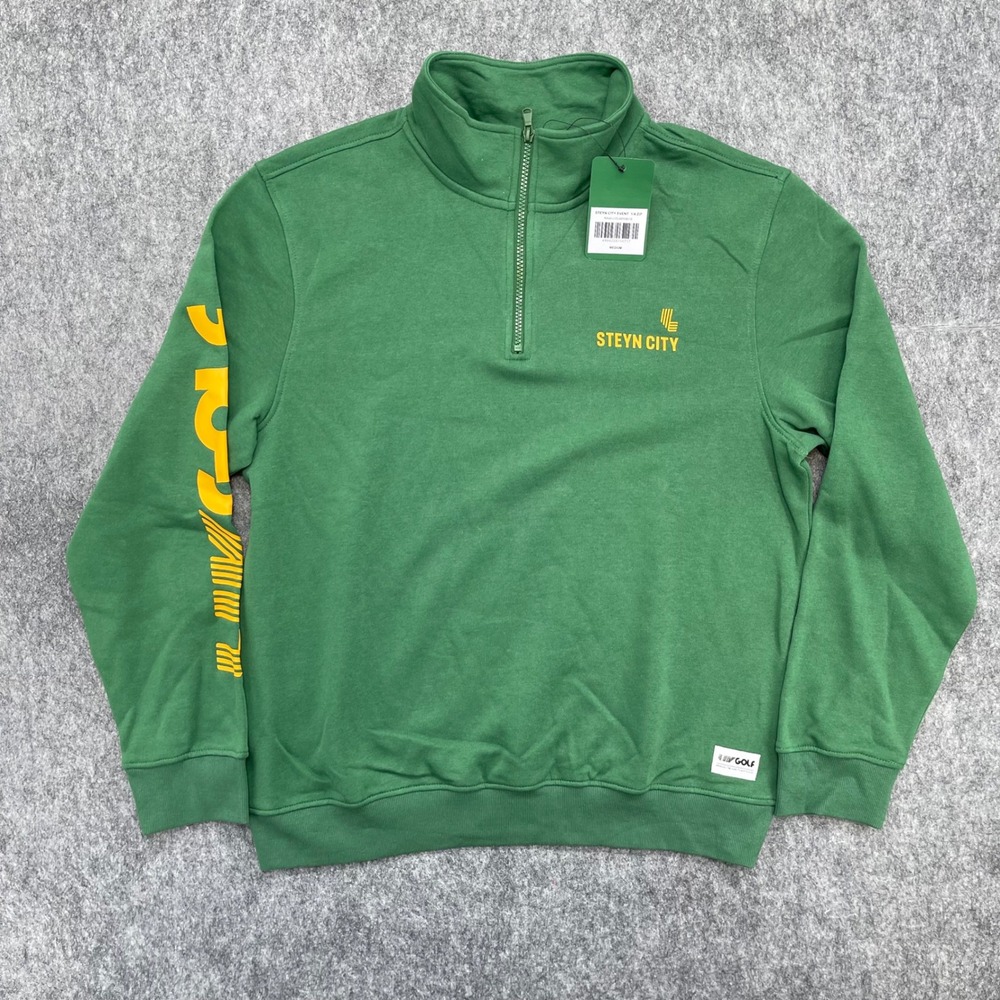 LIV Golf Steyn City Sweater Adult Medium 1/4 Zip Pullover Sweatshirt Green NEW